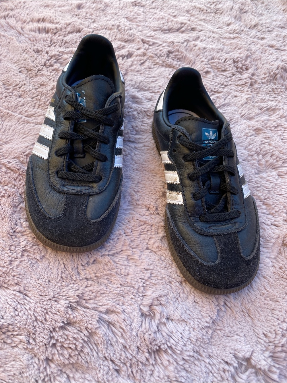 adidas Black samba Sneakers with White Stripes